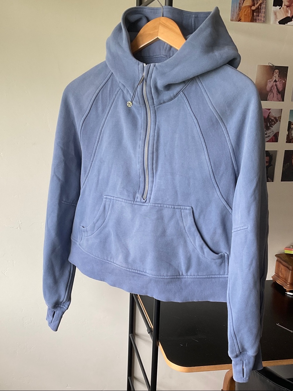 lululemon athletica Light cornflower-Blue Hooded Quarter-Zip Sweatshirt